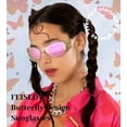 thumbnail image 2 of FEISEDY Trendy Polarized Y2K Sunglasses Wrap Around Butterfly Design Fashion Sunnies UV400 Protection B0078, 2 of 14