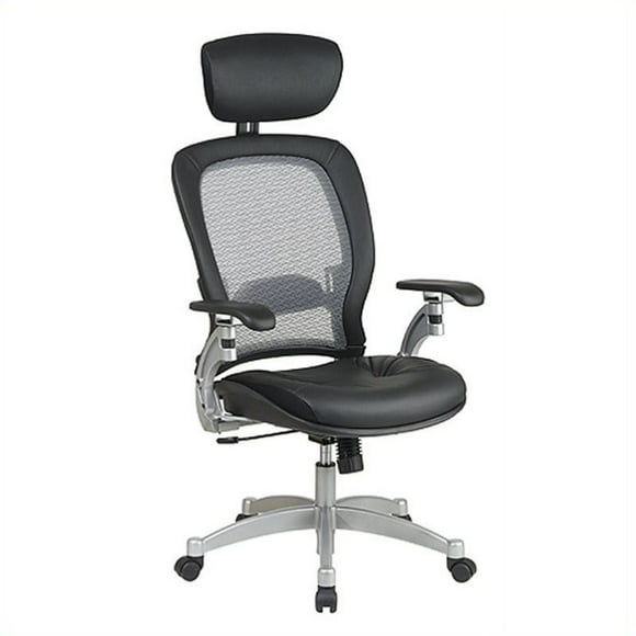 Office Star Space Seating Executive Bonded Leather Office Chair in Black
