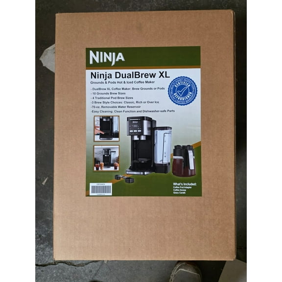 Restored Ninja CFP105 1550W 14-Cup DualBrew Hot and Iced Coffee Maker with Thermal Flavor Extraction Duo and Foldable Single Serve Platform, Black (Refurbished)