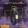thumbnail image 2 of Pirelli Night Dragon Tire Set: 100/90-19 M/C 57H TL Front & 180/60B17 M/C 81H REINFTL Rear Cruiser Motorcycle Tires - Superior Traction & Handling for High-Performance Cruisers w/ Keychain, 2 of 11