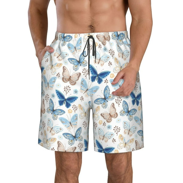 Fotbe Butterfly Trajes de Baño Estampados para Hombre, Shorts de Verano de Secado Rápido, Ropa de Playa, Bañadores-XX-Large