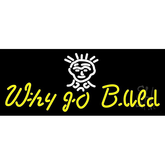 Why Go Bald Hair Salon LED Neon Sign 13 x 32 - inches, Black Square Cut Acrylic Backing, with Dimmer - Bright and Premium built indoor LED Neon Sign for Defence Force.