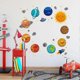 thumbnail image 3 of Cartoon Cute Universe Planet Wall Decals Meteorite Rocket Wall Stickers, Children Kids Baby Home Room Nursery DIY Decorative Adhesive Art Wall Mural, 3 of 4