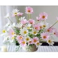 thumbnail image 3 of Artificial Flowers for Outdoors 12 Bundles Faux Silk Daisy UV Resistant Fake Wildflowers Plants with Stems Daisy Arrangements for Home Hotel Living Room Office Outdoor Garden Decorations, 3 of 7