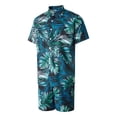 thumbnail image 4 of Faithtur Men's Hawaii Shirt Suits, Fashion Printed Button Down Short Sleeve Shirt + Beach Shorts Set, 4 of 9