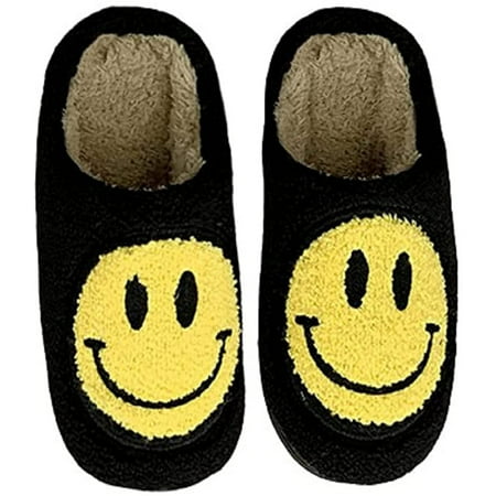 Happy Face Slippers, Memory Foam Women Indoor Home Using Smiley Face,  Waterproof Material Smiley Face Slipper, Cute Face Plush, Smiley Animal  Fluffy Fuzzy Slippers Shoes (Black, 41-42) | Walmart Canada