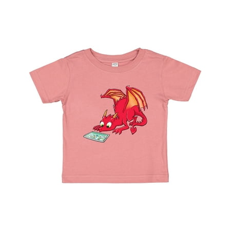 

Inktastic Curious Dragon Watching a Tablet Gift Baby Boy or Baby Girl T-Shirt