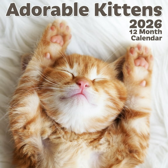 EcoEarth 18 Month Vertical Wall Calendar, Adorable Kittens, 11" x 22", Jul 2025-Dec 2026