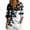 Black-A, variant on Womens 3/4 Length Sleeve Blouse V Neck Button Floral Print Pullover Tops Casual Loose Stylish Shirts (2XL, Blue-C)