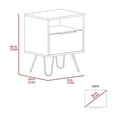 thumbnail image 5 of Atlin Designs Modern Metal Night Stand with Two Shelves in Light Oak, 5 of 6