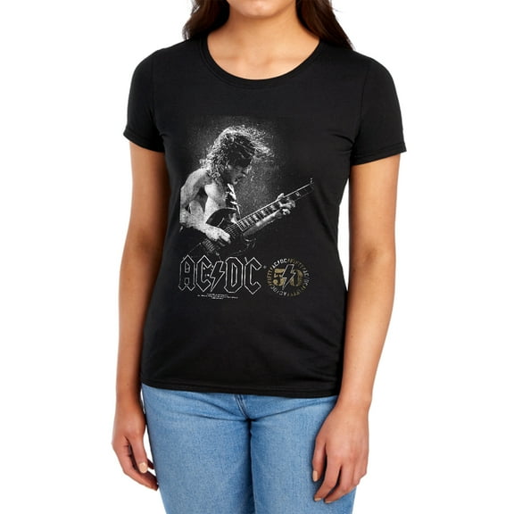 ACDC Photo Guitar Women's T Shirt, Black, 2X-Large