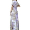 thumbnail image 4 of Women's Plus Size Lavender Tie Dye Tunic Maxi Dress, 4 of 5