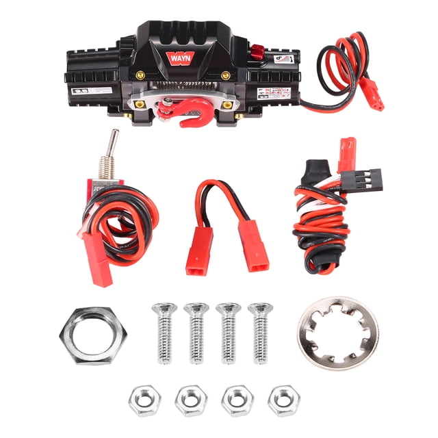 Remote Control Car Dual Motors Metal WinchCar Metal Winch Large Load Capacity Winch with CH3 Connecting Line and Manual Controller for 18 110Crawler Car