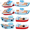 thumbnail image 4 of KAKOWELY 8pcs Resin Mini Boat Models Miniature Mediterranean Style Fish Boats Crafts,2.09"X0.91"X0.79", 4 of 5
