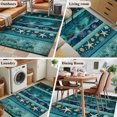 thumbnail image 5 of Teal Starfish Coastal Area Rugs 4'x6', Washable Small Throw Rugs for Office Bathroom, Nautical Coral Shell Ocean Summer Beach Indoor Outdoor Rug Non-Slip Low Pile Carpet Runner Reversible Floor Mats, 5 of 8