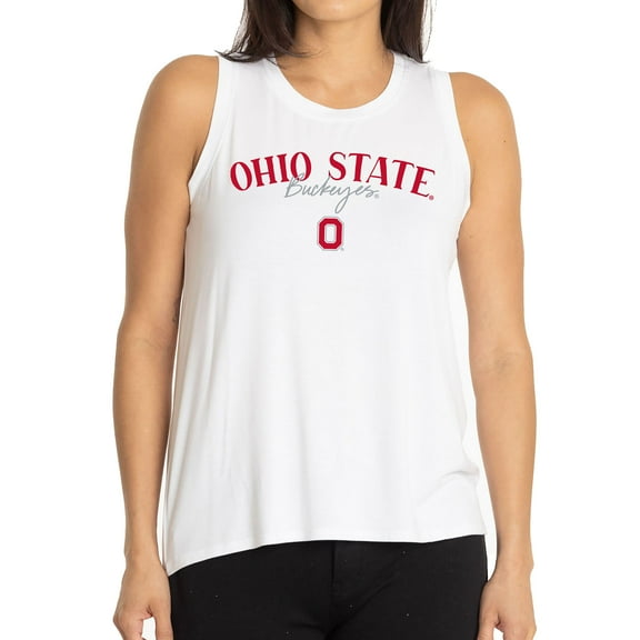 Women's White Ohio State Buckeyes Hannah High Neck Tank Top