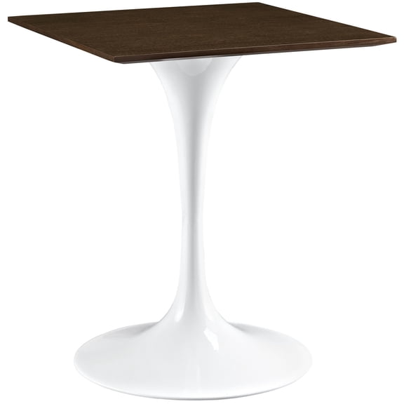 24 inch Dining Table, Square, Walnut Brown, Wood, Metal, Kitchen Cafe Bistro Hospitality Restaurant, Modern Contemporary, HB36935