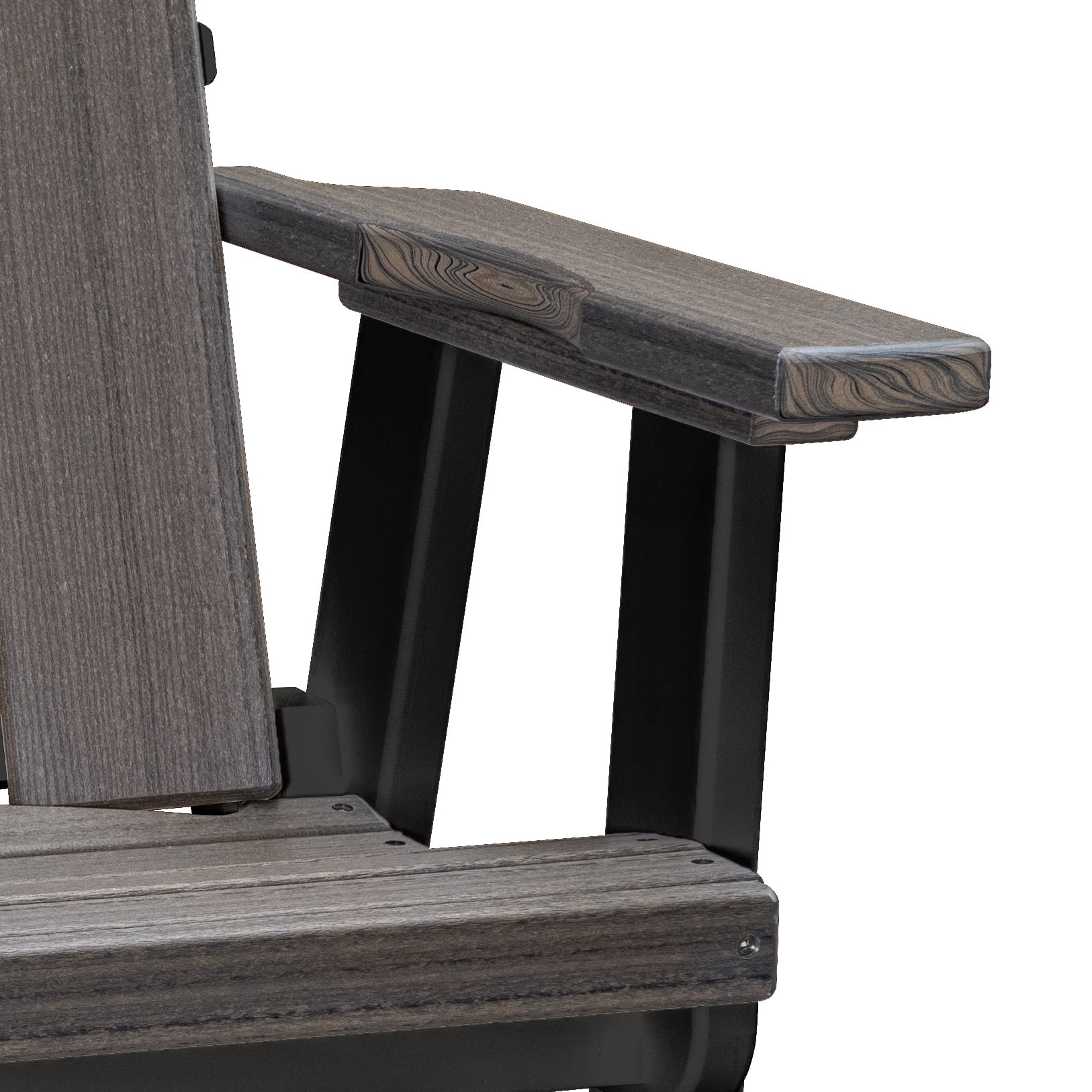 American Furniture Classics Model 416CGBK-K Brandon Balcony Height Double Glider with Center Table in Coastal Gray on a Black Base