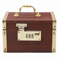 thumbnail image 2 of Wooden Money Storage Box Wooden Treasure Chest Lockable with Handle, 2 of 7