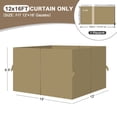 thumbnail image 2 of Aoodor 12' x 14' Gazebo Curtain Set Protecting Privacy Side Walls 4 Panels, Curtain Only - Khaki, 2 of 10