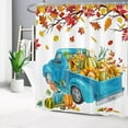 thumbnail image 2 of Fall Truck Shower Curtain Pumpkin and Sunflower on Blue Farmhouse Car Shower Curtains Autumn Maple Tree Waterproof Fabric Shower Curtain Set for Bathroom with 12pcs Hooks,72x72 inches, 2 of 5