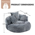 thumbnail image 2 of Villeston Oversized Bean Bag Chair for Adults & Kids, Chenille Lazy Bean Bag Sofa with Wrap-Around Backrest & Pillows for Bedroom, Living Room, Playroom,Dark Gray, 2 of 5