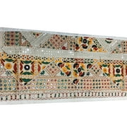 Mogul Banjara Table Runner Ivory Embroidered Southern Style Table Decoration 60x20