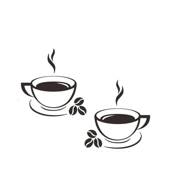 Miayilima Wall stickers House Kitchen Stickers Mural Decal Wall Removable Cup Coffee Decor Home Vinyl Home Decor Black