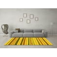 thumbnail image 3 of Ahgly Company Machine Washable Indoor Round Abstract Yellow Modern Area Rugs, 8' Round, 3 of 4