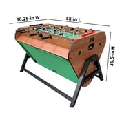 KICK Triplex 55″ Telescopic Rods 3-in-1 Swivel Multi Game Table (Brown) - Combo Game Table Set!