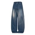 thumbnail image 5 of Tqyyweavej Mens Baggy Jeans Wide Leg Streetwear Flex Loose Fit Curved Denim Pants Drawstring Vintage Casual Washed Jeans with Pockets, 5 of 10