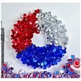 thumbnail image 4 of Dmlowu Patriotic Wreath Handcrafted 4th of July Decorations Wreath Door Hanging Red White and Blue Wreath for Wall Home Indoor Outdoor, 4 of 4