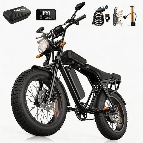 Electric Bike for Adults, 1500W Motor 20*4" Fat Tire All-Terrain E-Bike 48V 15AH Removable Battery 50 Miles 25 MPH Electric Dirt Bike Off-Roading Electric Bicycle UL2849