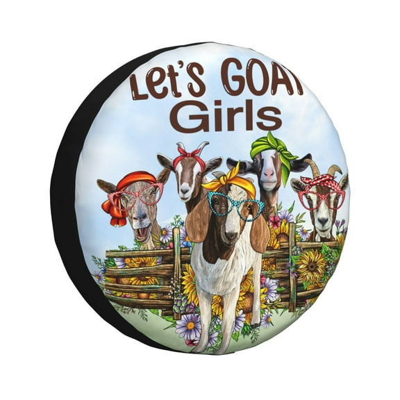 Let'S Goat Girls Tire Cover 17" Wheel Protectors Tyre Covers Weatherproof Wheel Covers Universal Fit For Trailer Rv Truck Suv Camper Travel Trailers All Vehicles
