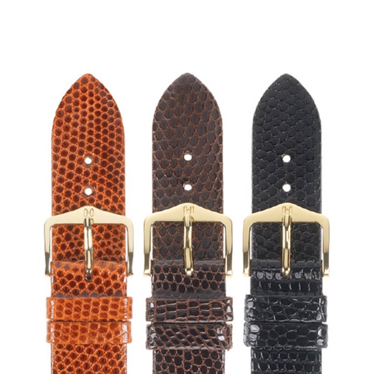 Brilliant Black Lizard Leather Watch Strap