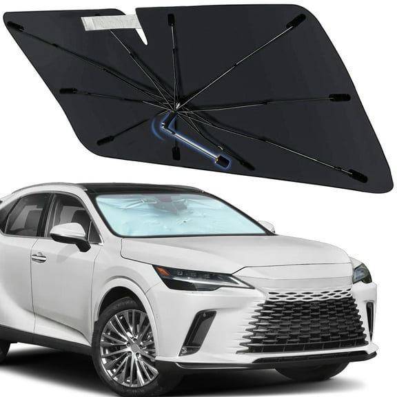 Windshield Sun Shade Umbrella for Lexus RX 2023-2026, Foldable Car Sunshade for Front Window with 360° Rotating Shaft, Custom-Fit Parasol para Carro for UV Blocking & Heat Reduction