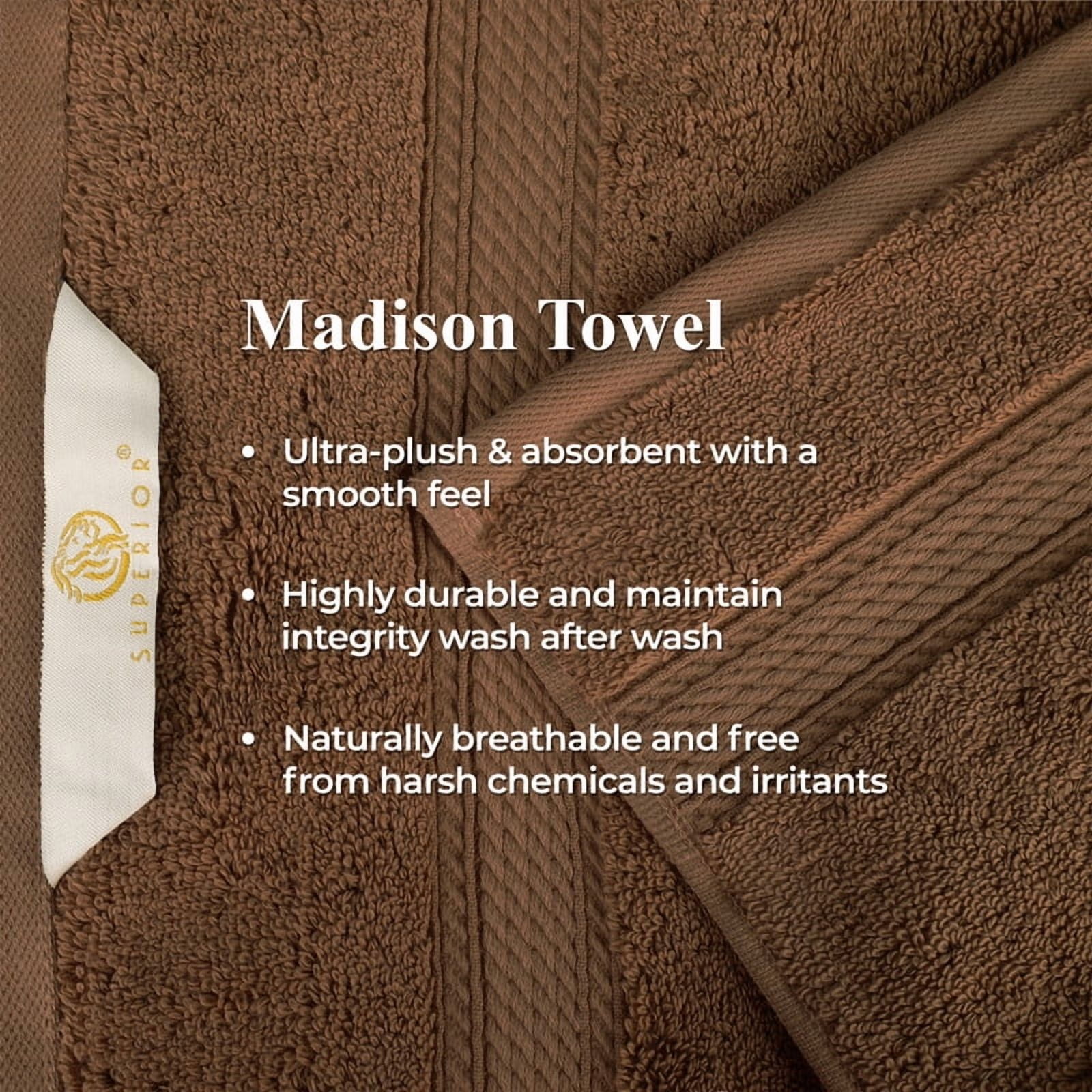 Superior 800 GSM Egyptian Cotton Heavyweight Bath Towel Set of 4, Chocolate