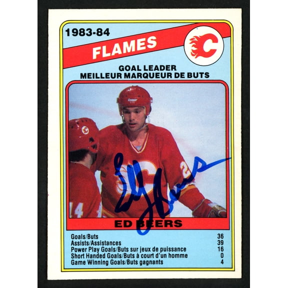 Ed Beers Autographed 1984-85 O-Pee-Chee Card #354 Calgary Flames SKU #151877
