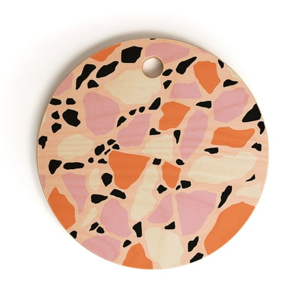 

Society6 Emanuela Carratoni Pink Shadows Terrazzo Round Cutting Board 11.5 x 11.5