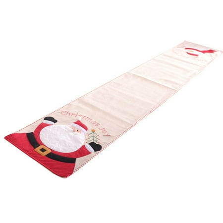 

Linyer Santa Claus Christmas Table Mat Non-woven Fabric Placemat Strip Simple Style Xmas Drink TV Bench Placemats Supplies