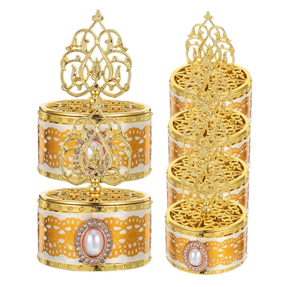 OULII Elegant Multi Color Middle East Treat Containers for Parties and Celebrations Set of 6 PP Boxes