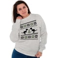 thumbnail image 4 of Ugly Christmas T-Rex Dinosaur Party Sweatshirt for Men or Women Brisco Brands X, 4 of 6