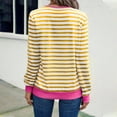 thumbnail image 4 of thefmos Women's Fall Winter Striped Long Sleeve V Neck Pullover Tops Dressy Casual Blouses Loose Cute Shirts Vacation Fashion Clothes, Yellow L, 4 of 6