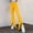 Yellow, variant on Idoravan Women's Size Pants Womens Fashion Summer Solid Casual Button Zipper Elastic Waist Long Flared Pants