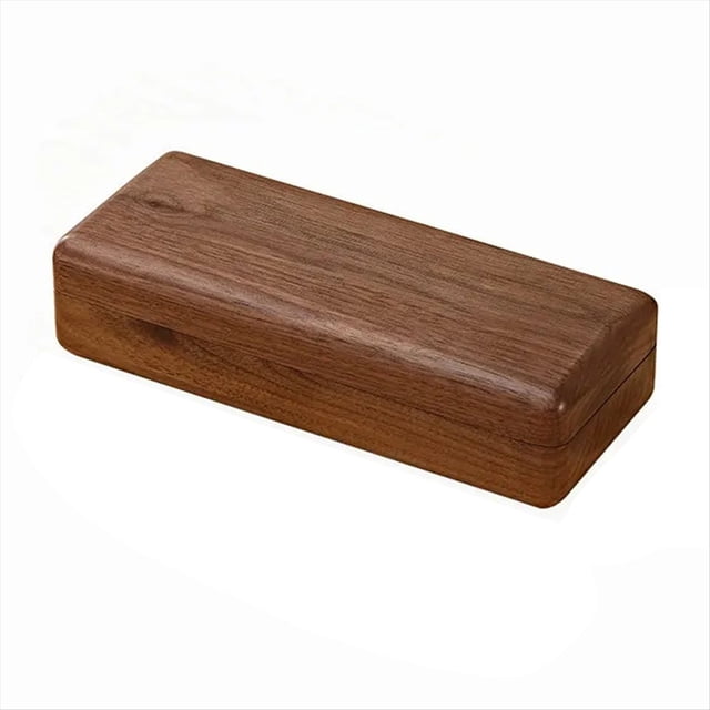 Estuche de Madera Maciza para Gafas, Estilo Retro, de Nogal, Portátil, para Guardar Gafas de Negocios con Miopía para Hombres y Mujeres.