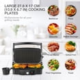 thumbnail image 2 of Panini Maker  2 Slice Press Grill Electric Sandwich Non-stick Coated Plates Opens 180 Degrees For Cooking Breakfast Snacks, 2 of 6