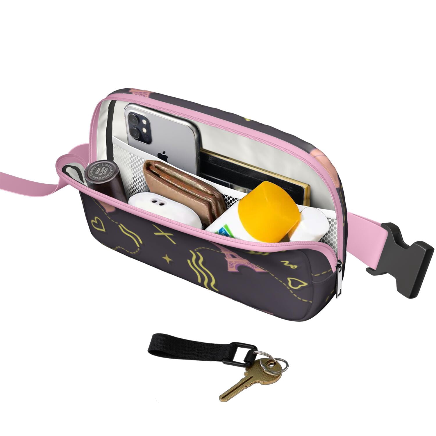 Fanny Pack Eiffel Tower Fashion Belt Bag Small Cross Body Bags for Women Casual Waist Packs with Adjustable Strap Waterproof Belt Bag for Workout Running Travelling