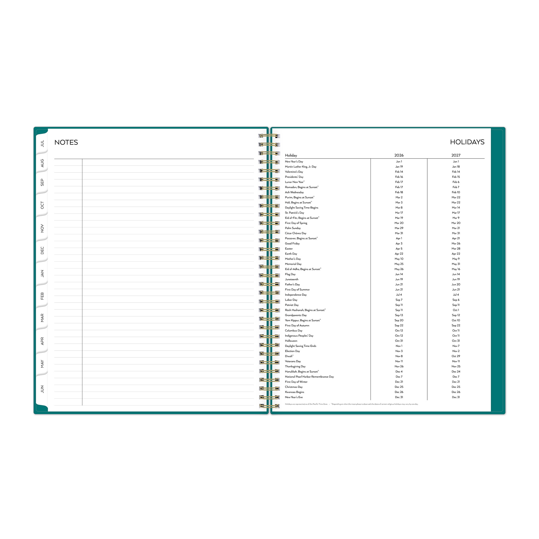 Pen+Gear Monthly Weekly Planner, 8.5" x 11", Teal 15-Month (April 2026 - June 2027)