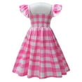 thumbnail image 2 of Toddler Girl Barbee Pink Plaid Dress Halloween Coslay Party Costume 2-8Y, 2 of 6