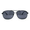 thumbnail image 2 of Mens Narrow Rectangle Spring Hinge Luxe Officer Metal Rim Sunglasses All Black, 2 of 4